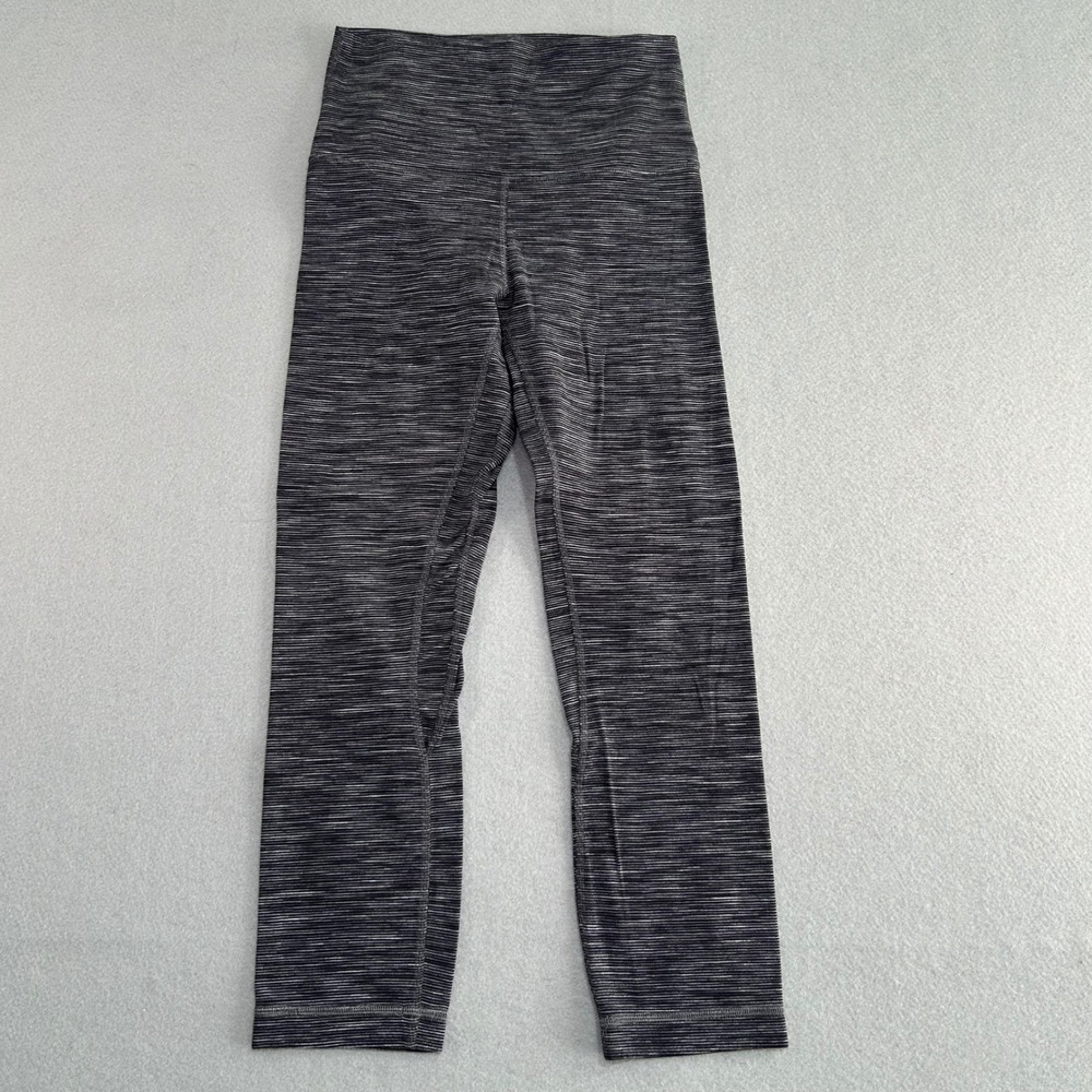 Lululemon Leggings Womens 4 Black Space Dye Align High Rise Cropped Activewear